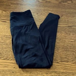 athleta navy blue leggings with a back pocket